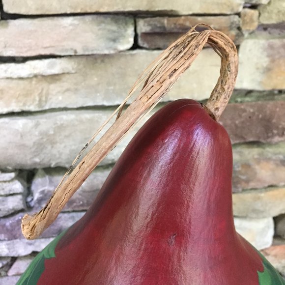 VTG Gourd Hand Painted Santa Holly Artist Signed Hand Crafted Artisan Christmas - Picture 5 of 8